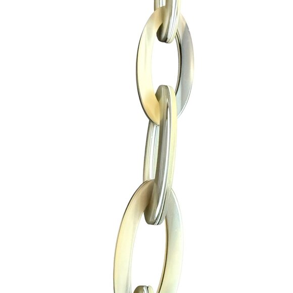 J Crew Oval Link Acrylic Chain Necklace With Ribbon Tie Closure Adjustable - Picture 10 of 13